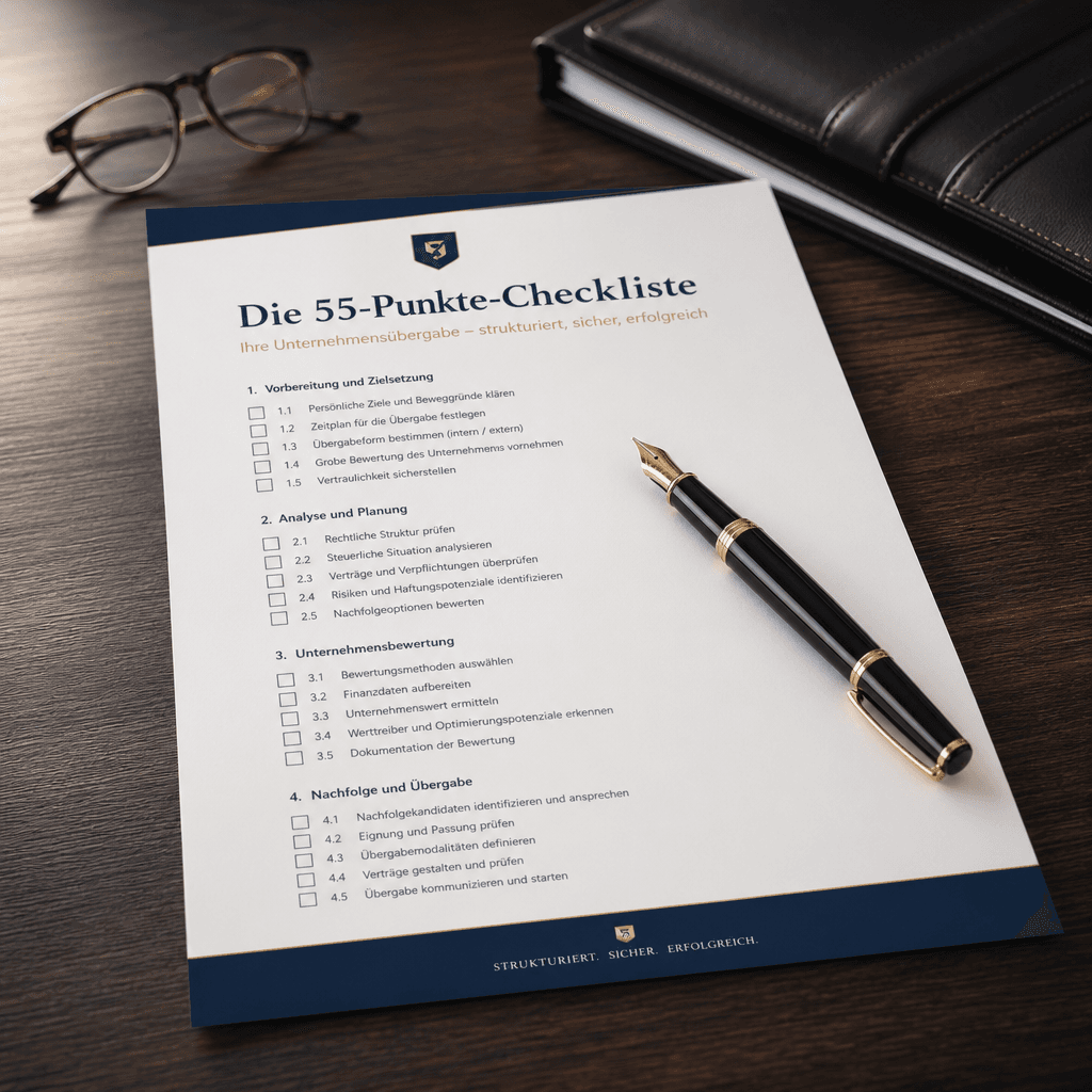 Blog 9: Die 55-Punkte-Checkliste: Ihre Unternehmensübergabe – strukturiert, sicher, erfolgreich